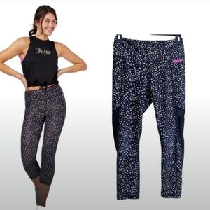Juicy Couture Black Capri Leggings with Pink Logo